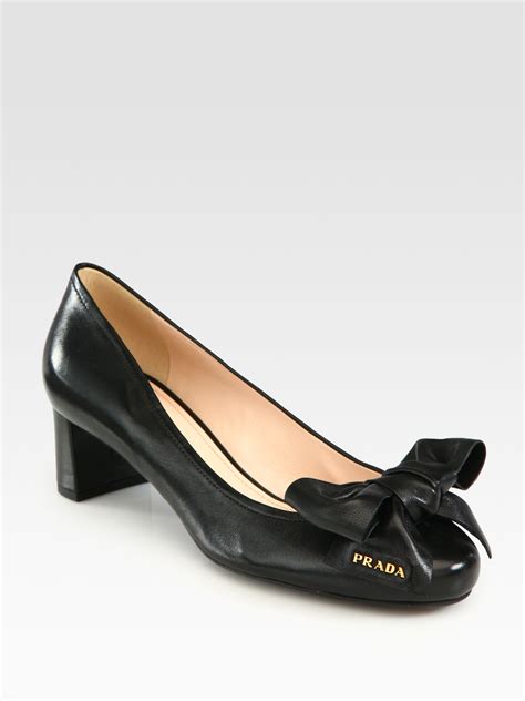 prada bow shoes pump|Prada leather pumps.